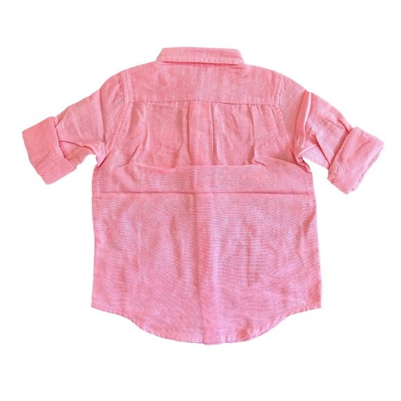 Janie and Jack Pink Roll Cuff Oxford Dress Shirt Button Up Toddler Boy 2T NWT - Picture 3 of 6